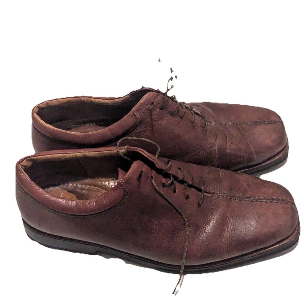 Sandro Comfort Leather Lace up Brown‎ Oxford gel soft men's shoes size 12 Office